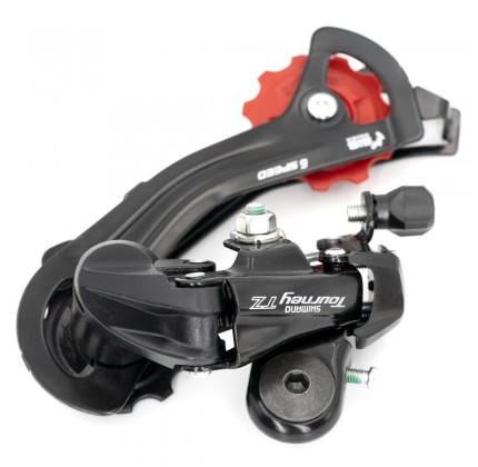 Shimano RD-TZ500 - Deragliatore posteriore a 6 velocità con staffa di montaggio