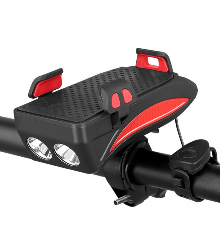 Supporto Smartphone con Batteria 4000mAh, Doppia luce frontale e Clacson