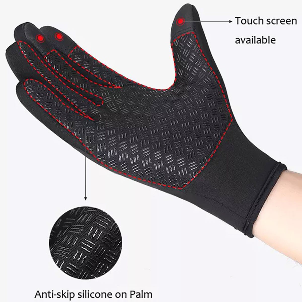 Guanti MTB touch screen con inserti in gel nel palmo